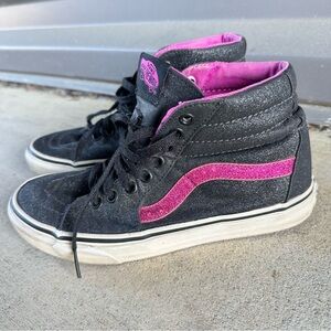 Women’s VANS high Tops - Size 7.5 Glittery Pink & Black